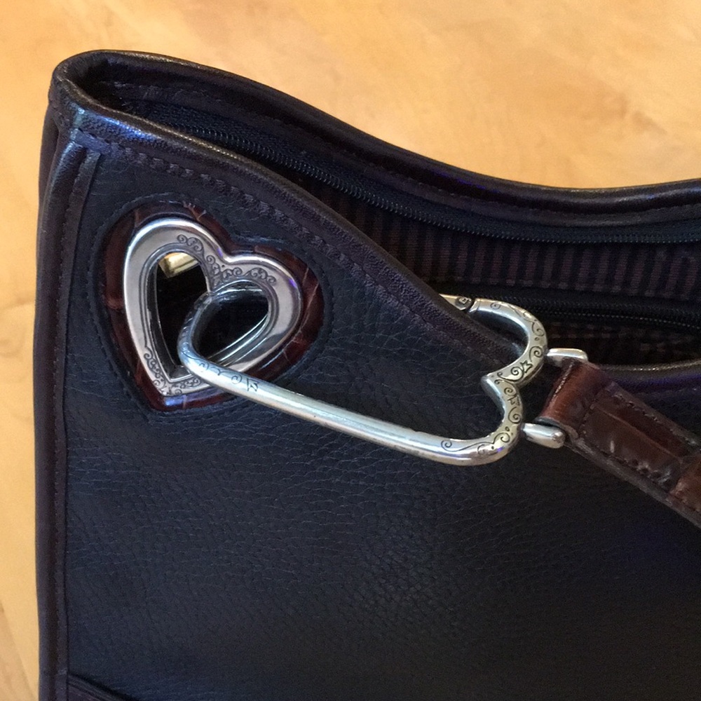 BRIGHTON | Vintage Leather Shoulder Bag Heart Cutout - Picture 16 of 16